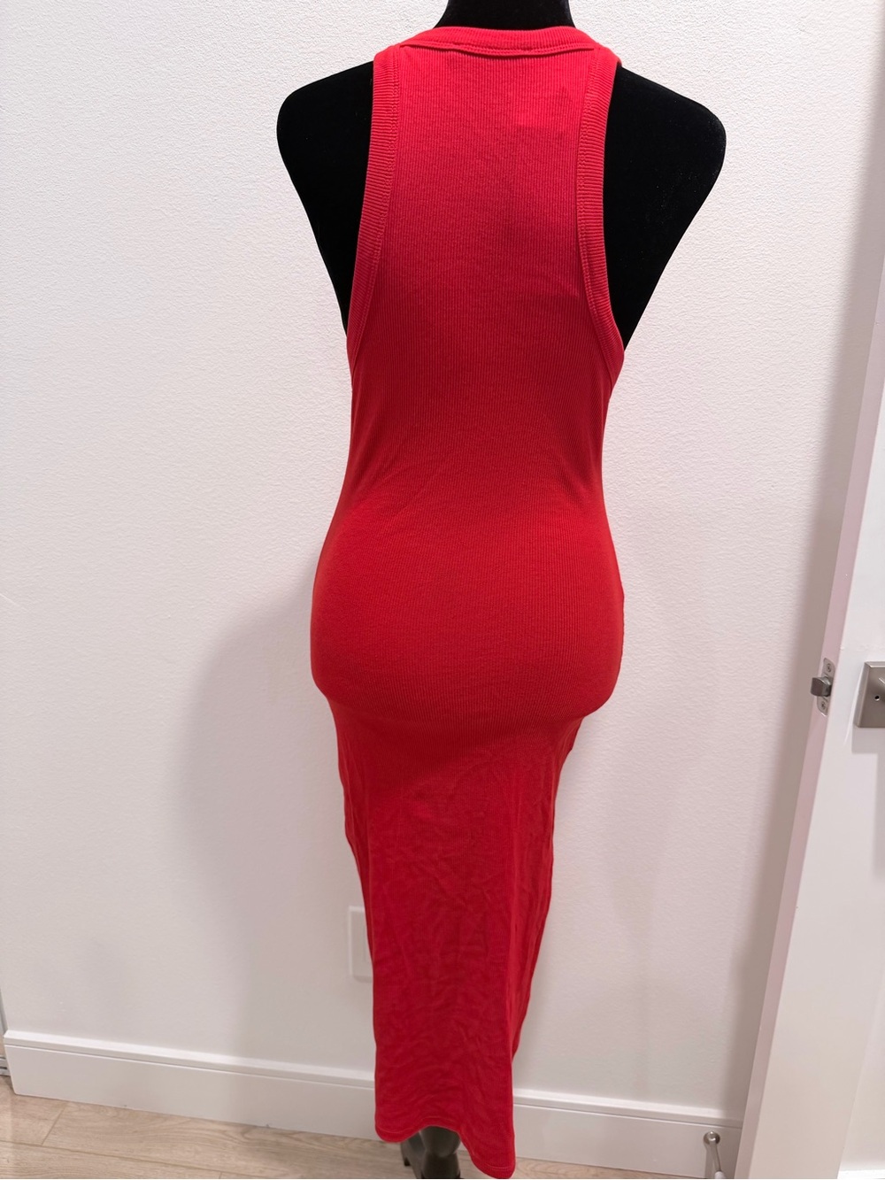 Zara Red Ribbed Tank Maxi Dress - Picture 4 of 4